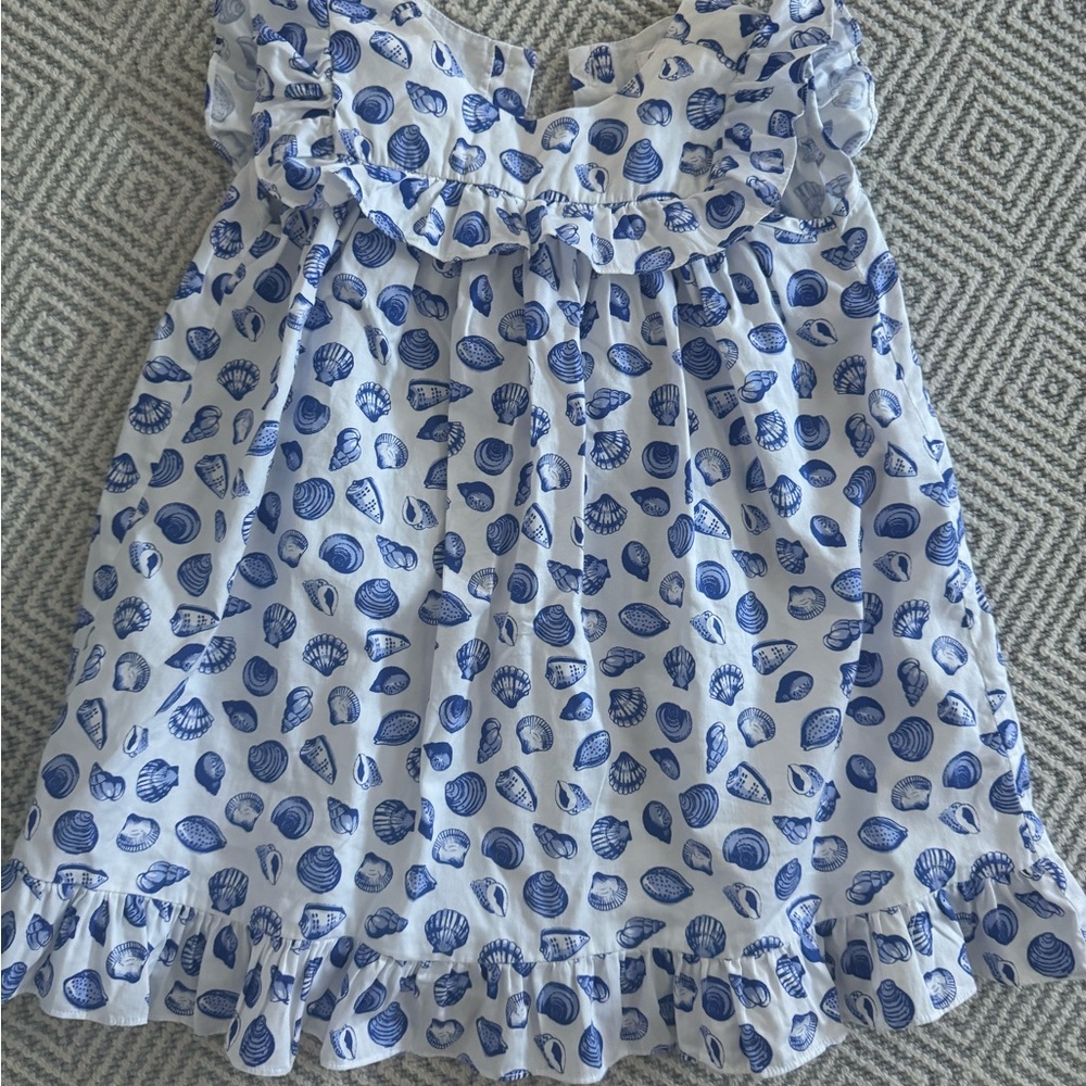 Rachel Riley Blue and White Seashell Dress